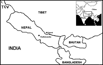 Map of the Himalayan region